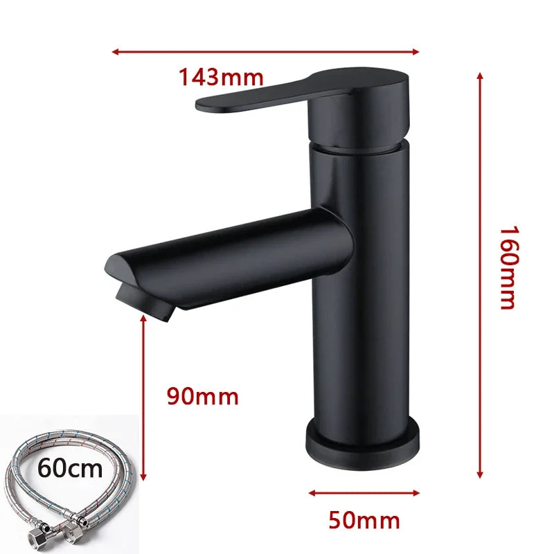 Bathroom Sink Faucet 304 Stainless Steel Cold Water