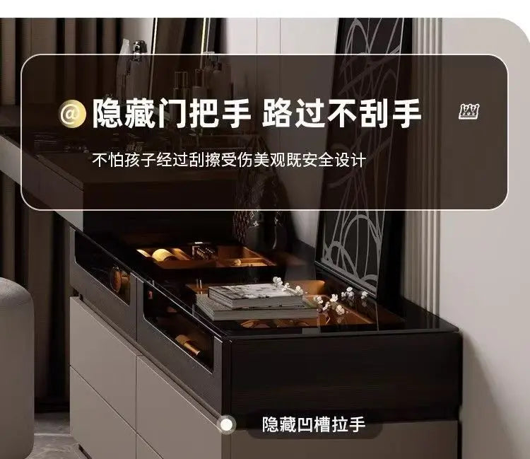 Italian Minimalist Vanity Table Drawer Storage Bedroom Corner