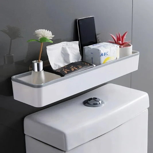 1pc No-Drill Over-The-Toilet Shelf Wall-Mounted Multi-Functional