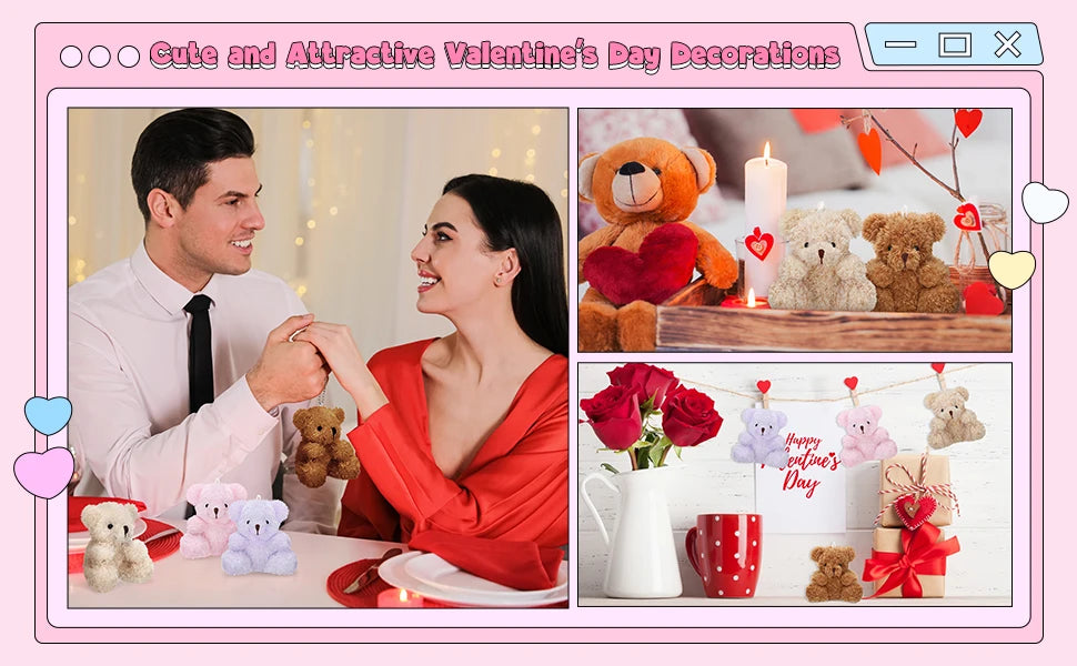 12-96pcs Mini Bear Plush Stuffed Small Teddy Bear