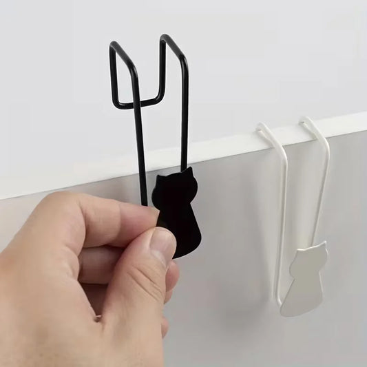 2pcs No-Nail Iron Cat Hook Halloween Black Cat
