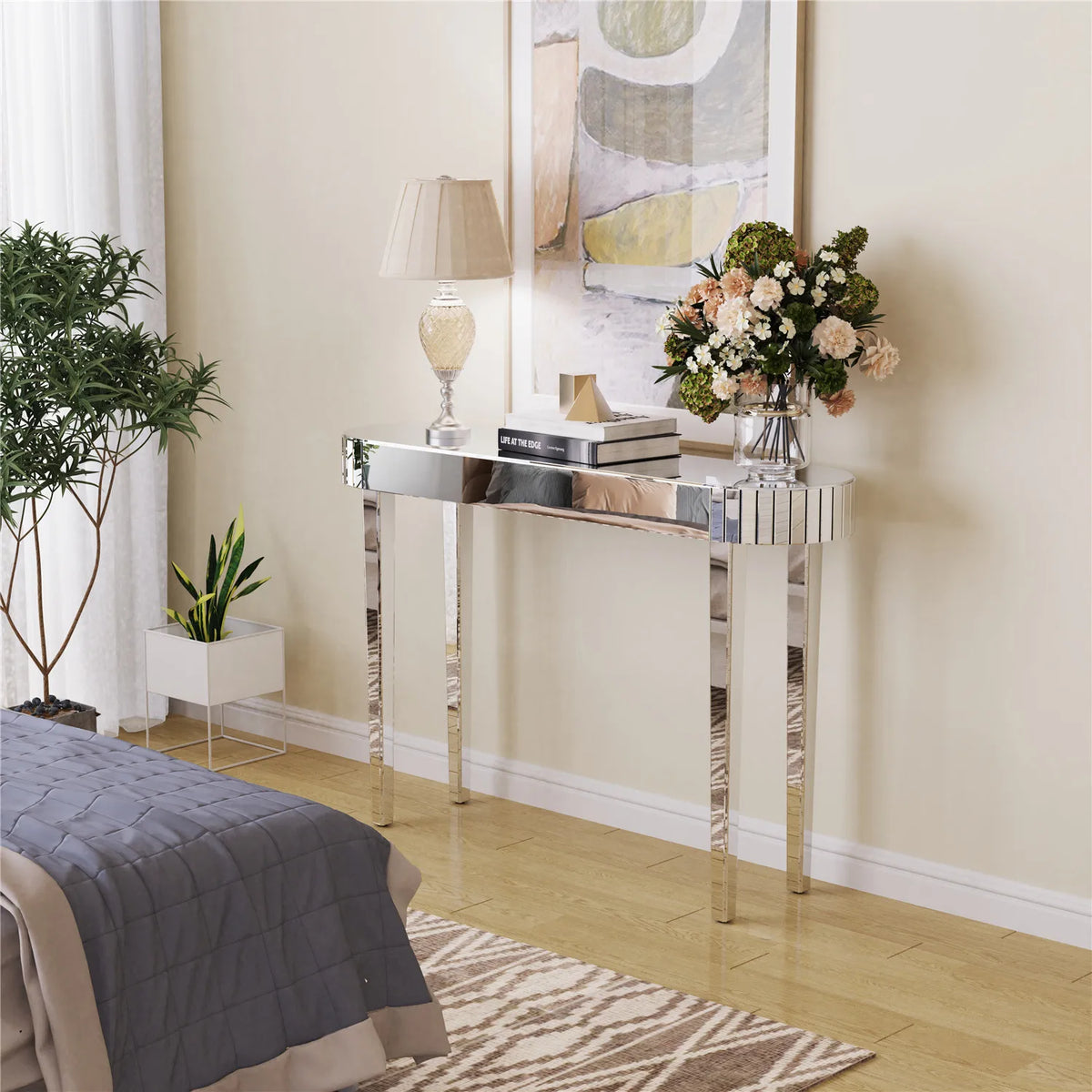 Mirrored Console Table Mirrored Makeup Vanity Table Desk
