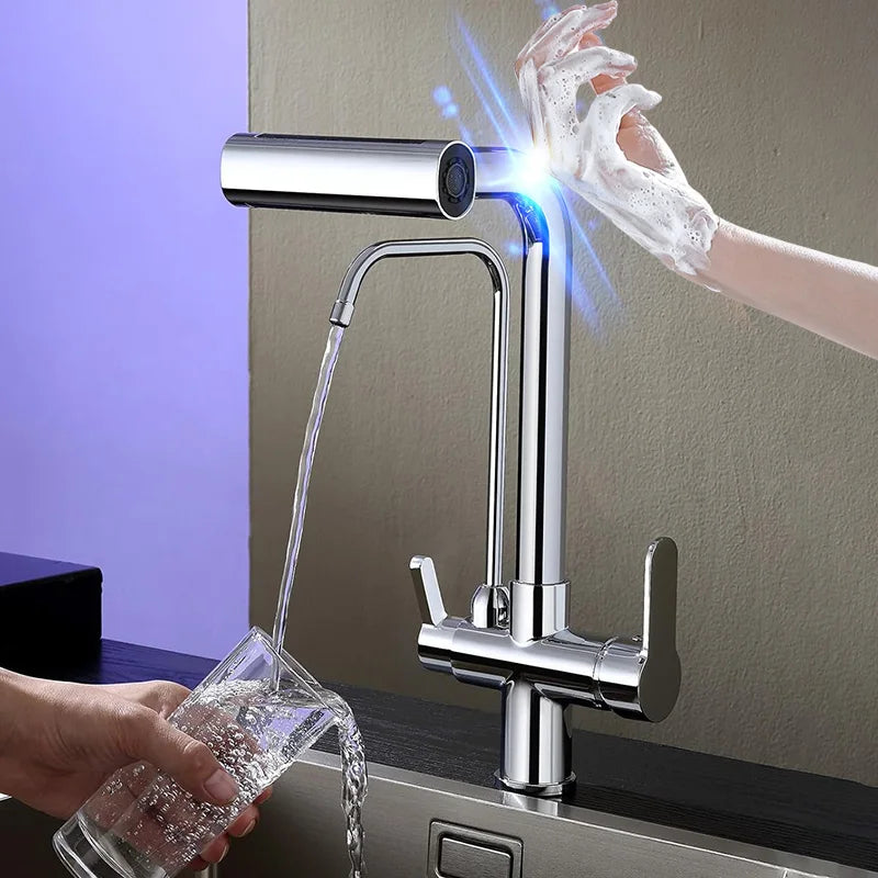 Waterfall Touch On Filter Faucets Brass Cold Pull
