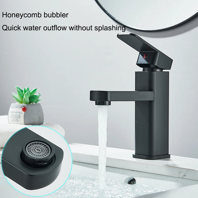 Black Bathroom Sink Faucet Basin Mixer Faucets Cold