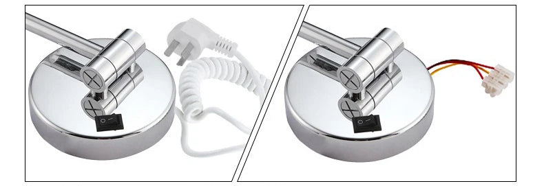 Rechargeable Led Folding Bathroom Makeup Mirror Wall Mounted