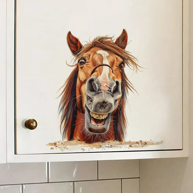 Fun Donkey Horse Cartoon Sticker Water-Proof & Uv-Resistant