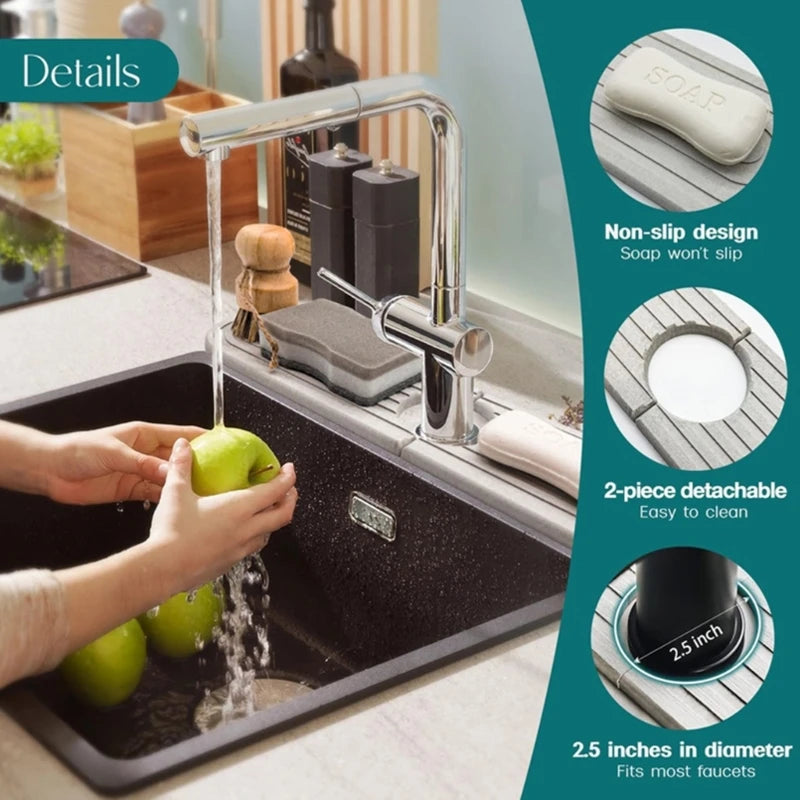Faucet Mats Sink Water Absorbent Stone Sink Tray
