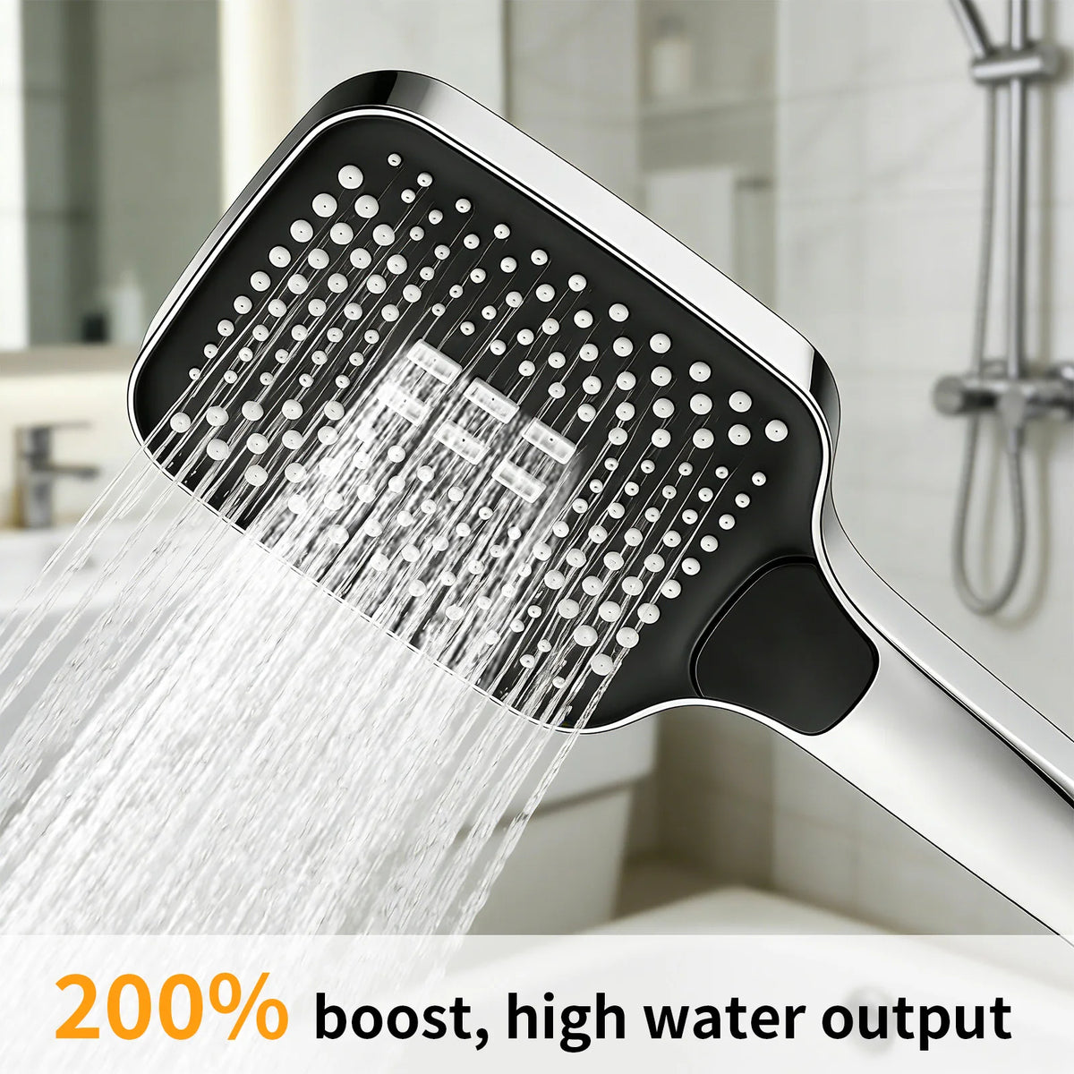 Adjustable Square Shower Head Large Outlet Water Heater