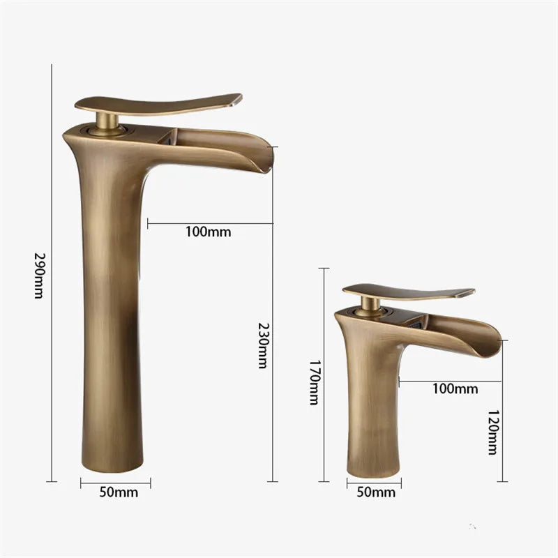 Antique Bronze Bathroom Faucet Basin Faucets & Cold