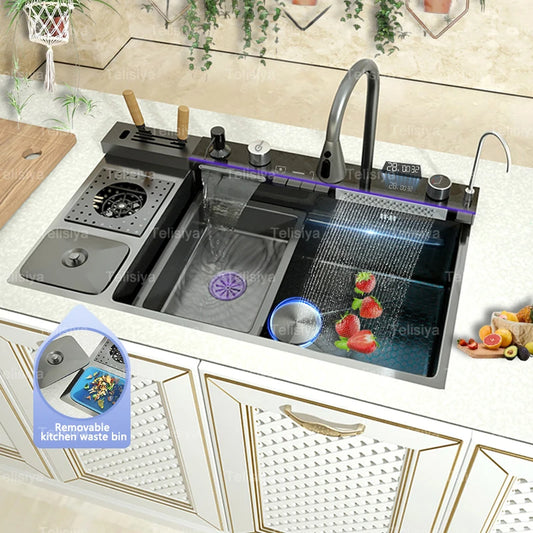 Stainless Steel Sink Trash Can Embossed Wash Basin