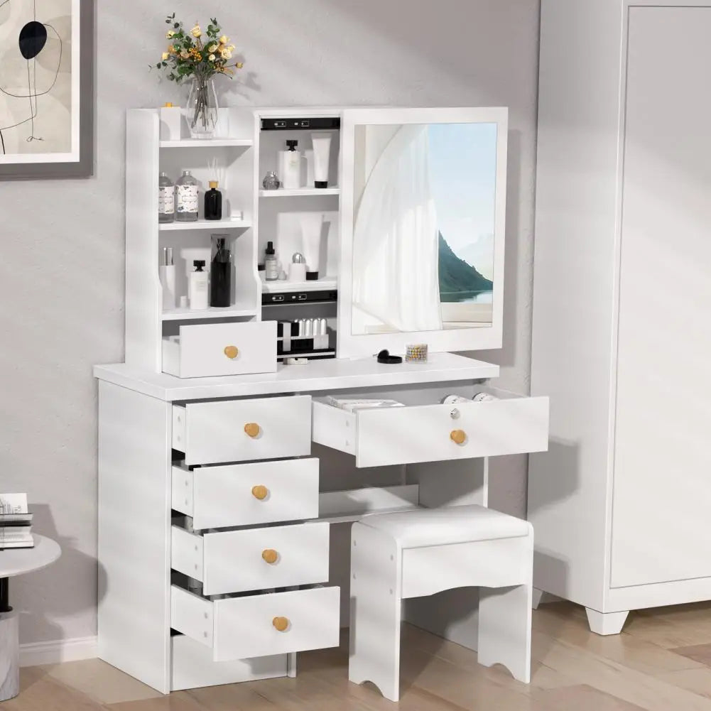 Makeup Vanities Vanity Desk Sliding Mirror Bedroom Dressing