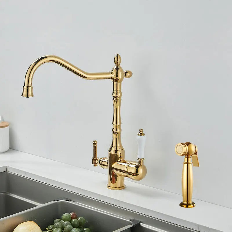 French Brass Light Luxury Three In One Pure