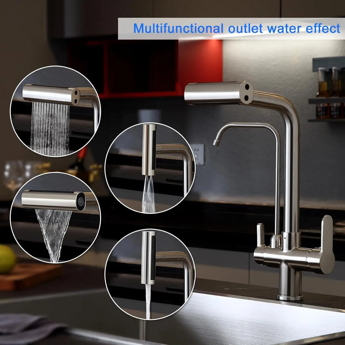 Waterfall Touch On Filter Faucets Brass Cold Pull