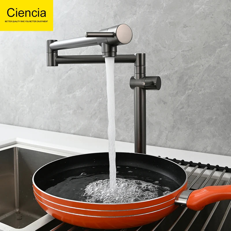 Ciencia Brass Pot Filler Faucet Wall Mount Sink