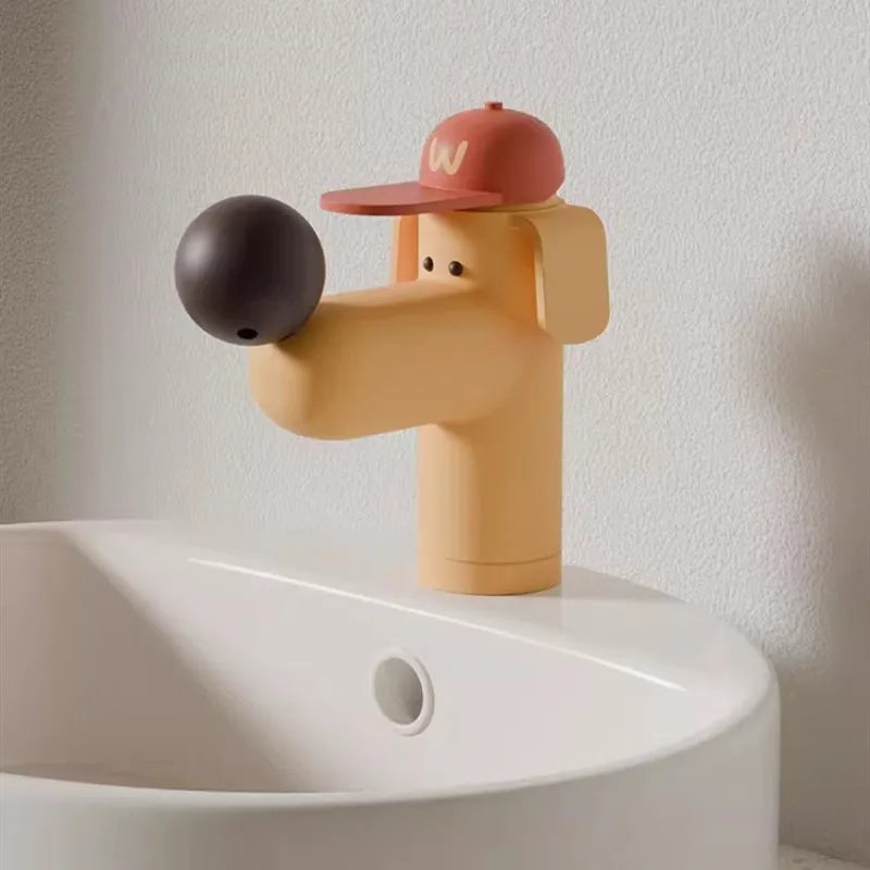 Lovely Dog Basin Faucet Cold Bathroom Lever Brass