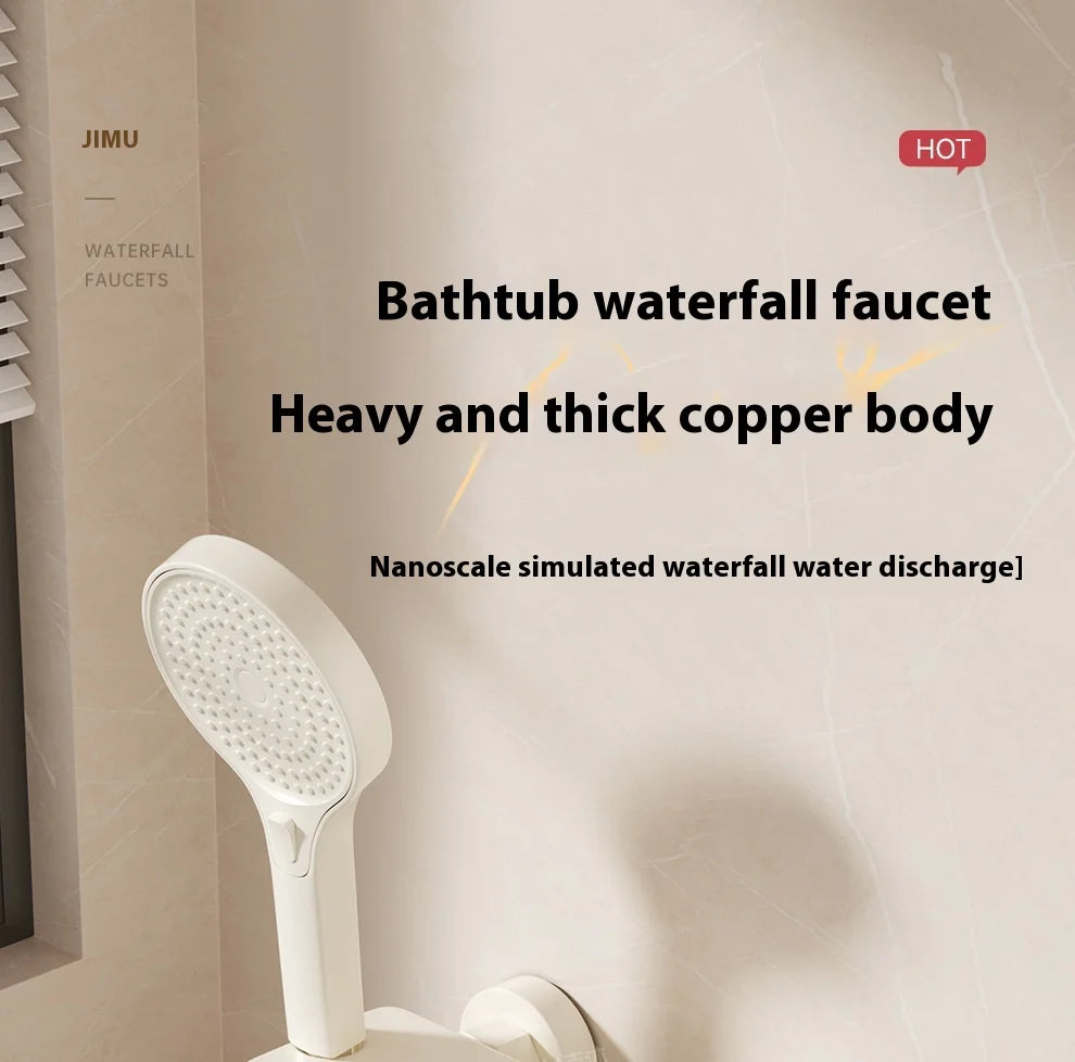Cream Style Solid Brass Wall Mounted Bathtub Faucet