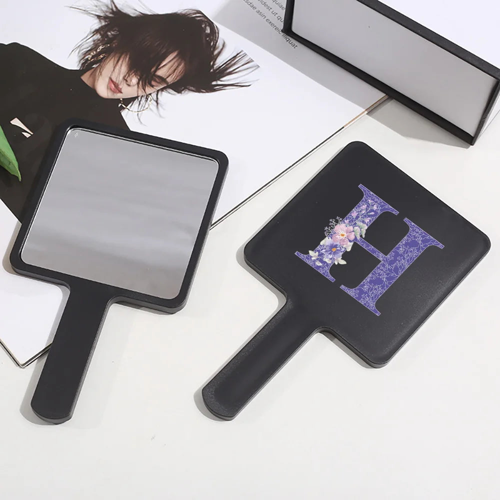 Fashion Universal Square Handheld Makeup Mirror Handle Vanity
