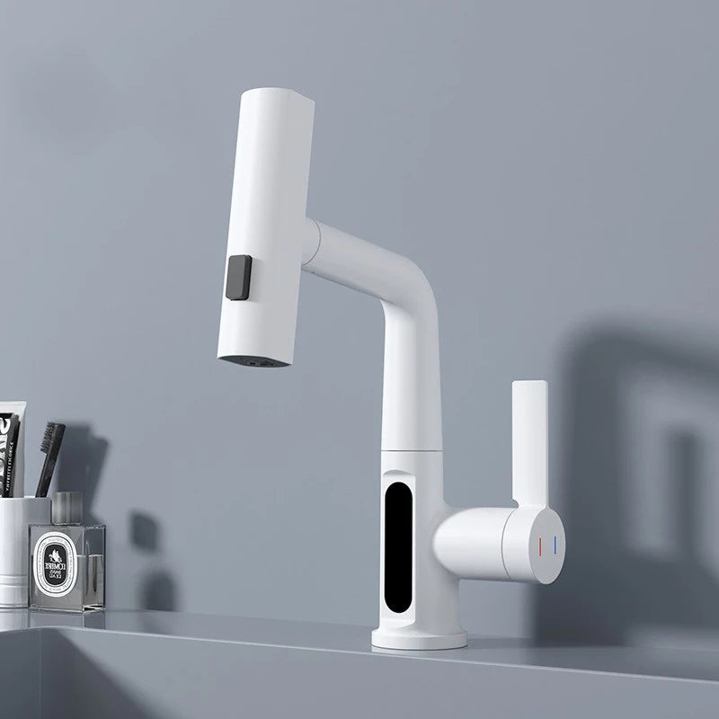 Temperature Digital Display Basin Tap Pull Out Cold
