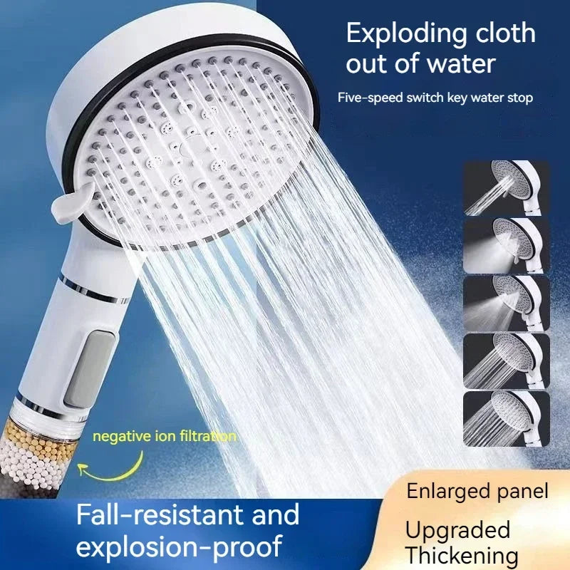 5-Speed Booster Large Panel Strong Water Shower Head