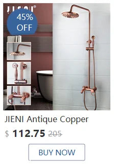 Jieni Inch Brushed Gold Rainfall Shower Faucet Sets