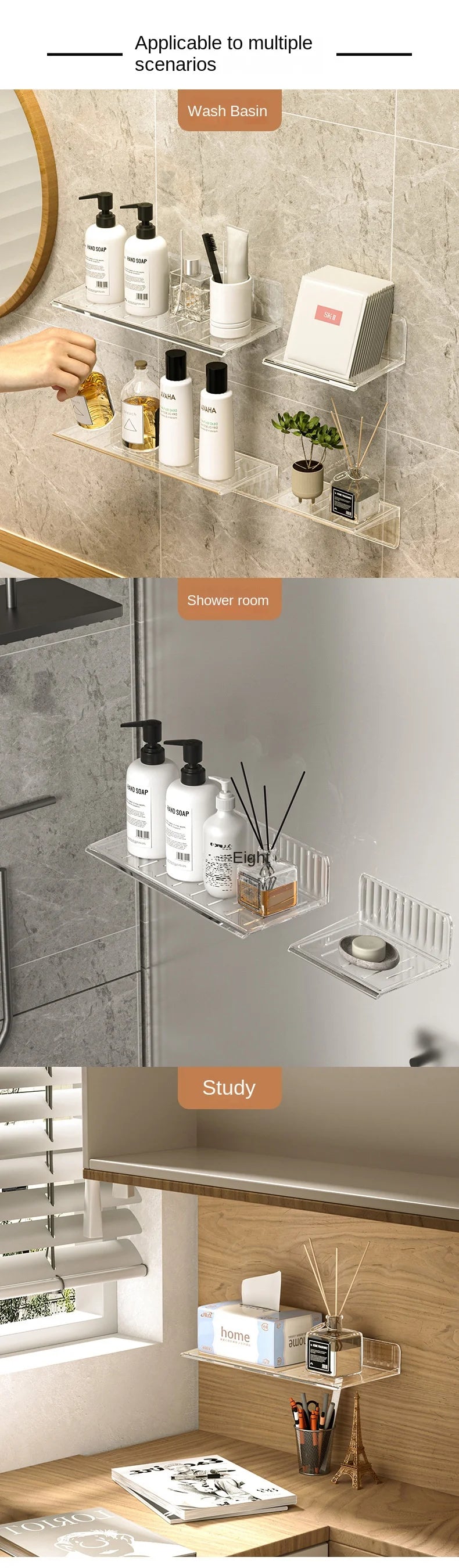 3478 Bathroom Mirror Cabinet Storage Box Wall-Mounted Washstand