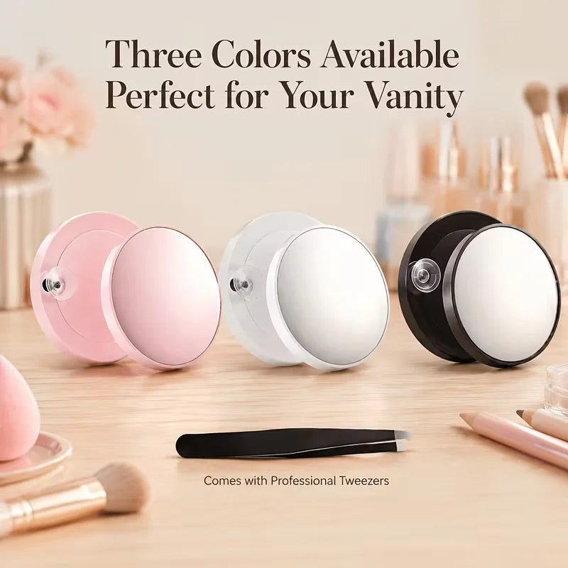 90x Magnifying Makeup Mirror Dual Suction Cups Tweezers