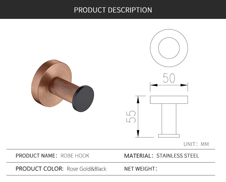 Rose Gold Bathroom Hardware Towel Bar Rack Shelf