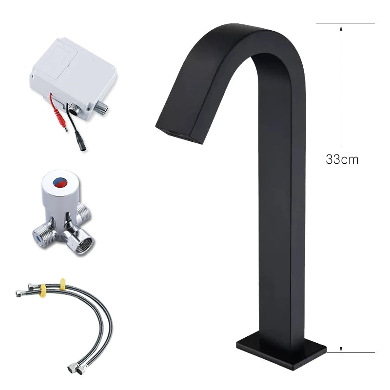 Oxg Black/Chrome Smart Sensor Basin Faucet Automatic Sensor