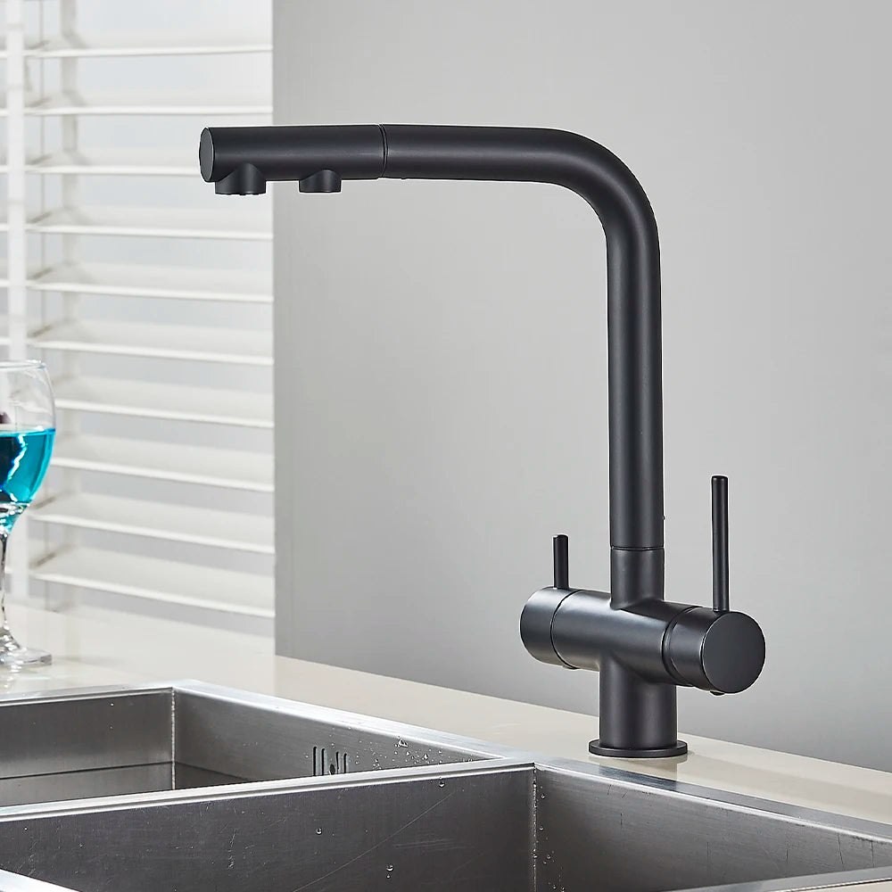 Brushed Gold Pull Out Filter Mixer Faucets Quality