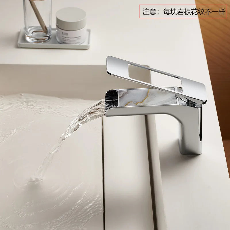 High-Quality Grey Basin Faucet Brass Construction Bathroom Sink