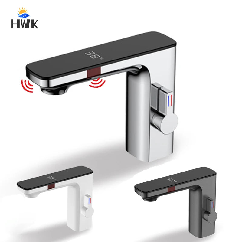 Smart Display Bathroom Basin Faucet Touchless Cold Water