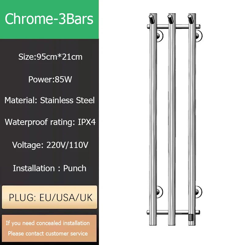 Oxg Electric Heated Towel Rack 3/4bars Towel Radiator