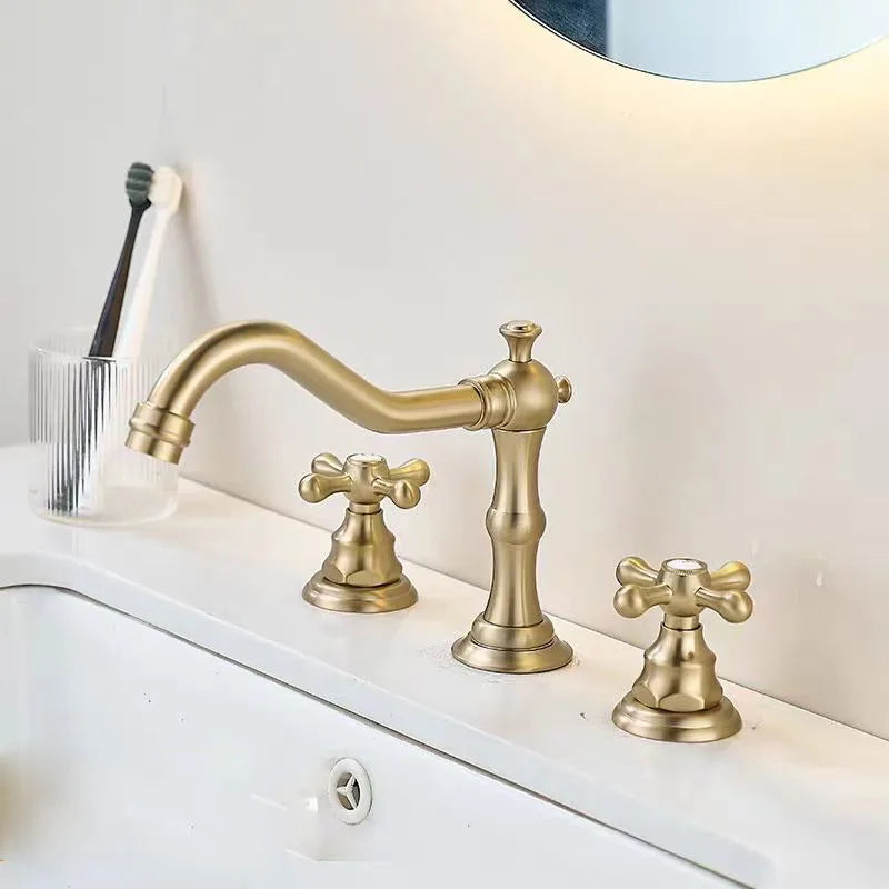 Kmmoun Fixed Spout Bathroom Basin Faucet Hole Deck