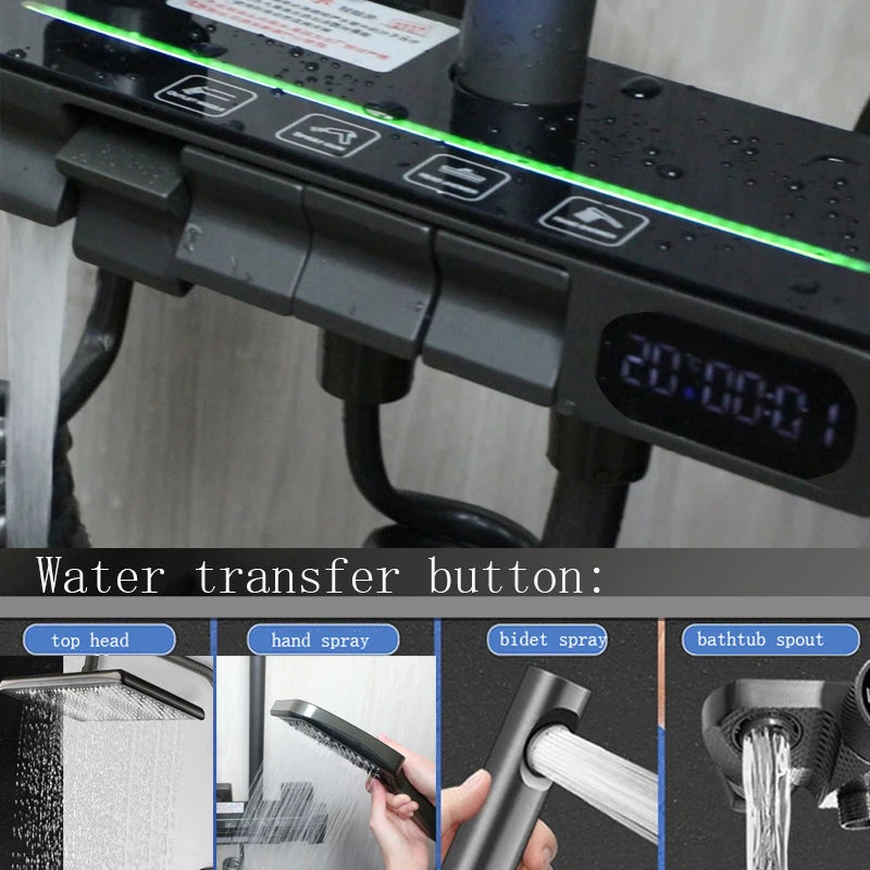 Zappo Led Digital Display Shower System Bathroom Shower