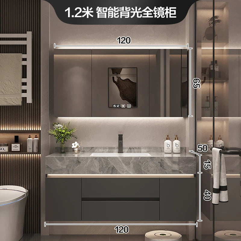 Simple Luxury Bathroom Cabinets Washbasin Vintage Toilet Drawer