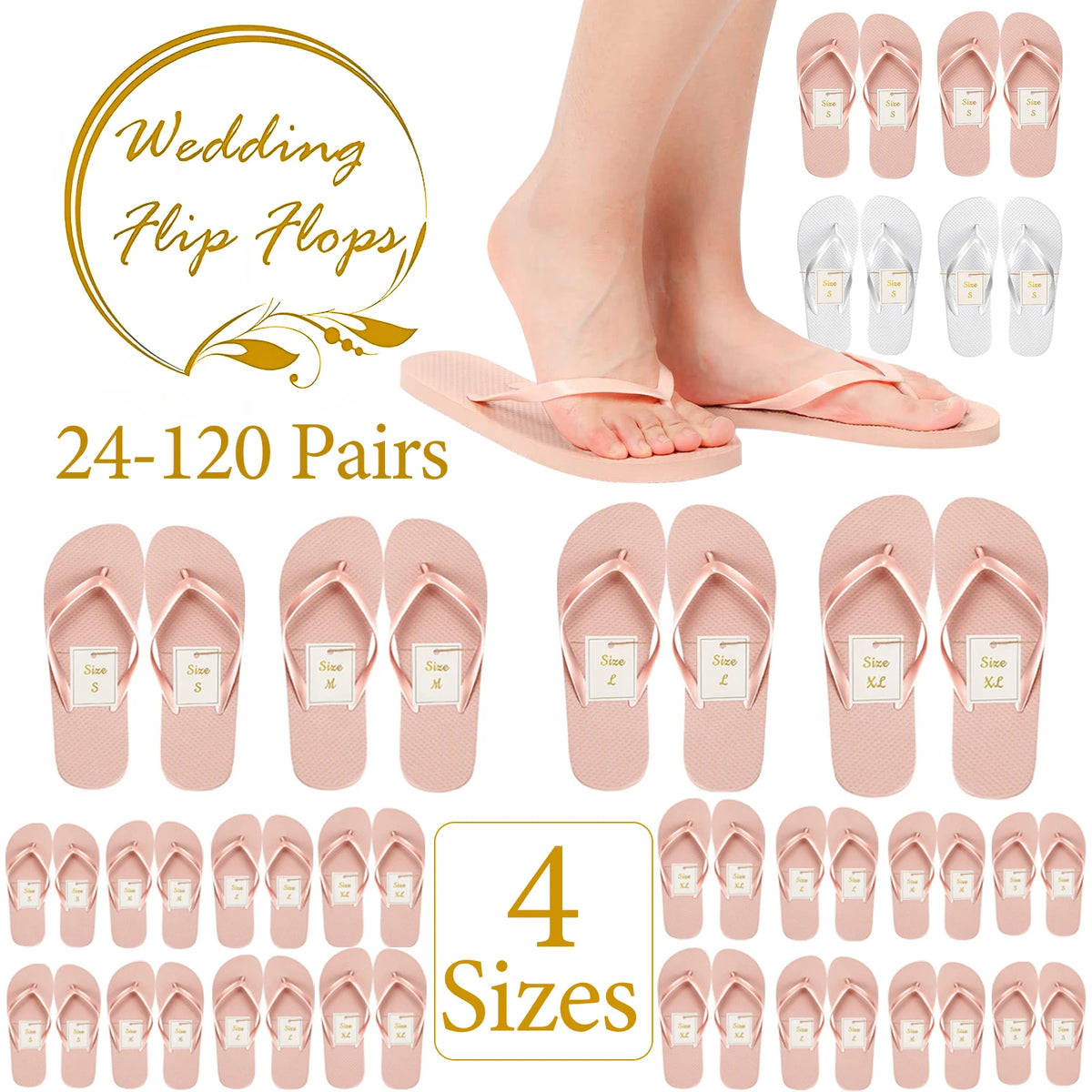 24/36 Pairs Wedding Flip Flops Guests Soft Wedding