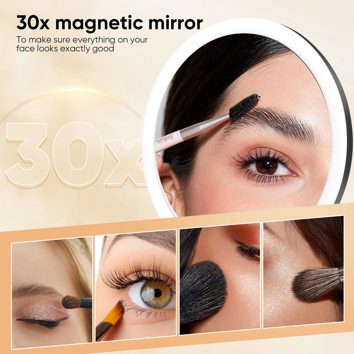 30x Magnifying Vanity Mirror Lights Touch Screen Led
