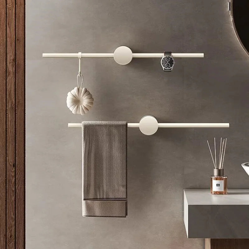 Bathroom Towel Rack Brass Wall-Mounted Toilet Space White