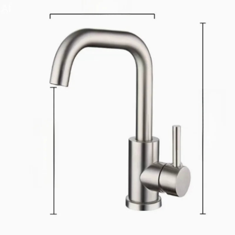 Punch-Free Black Nickel Bathroom Sink Faucet 360 Rotatable