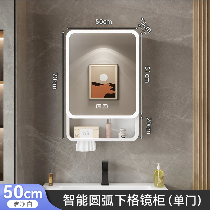 Smart Led Bathroom Mirror Cabinet - Space Aluminum