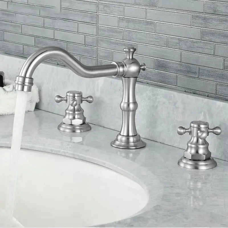 Kmmoun Fixed Spout Bathroom Basin Faucet Hole Deck