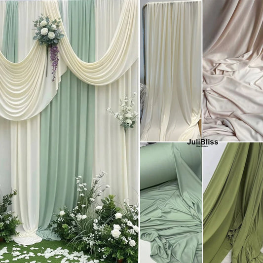Romantic Sage Green & Creme Flowing Fabrics Bridal