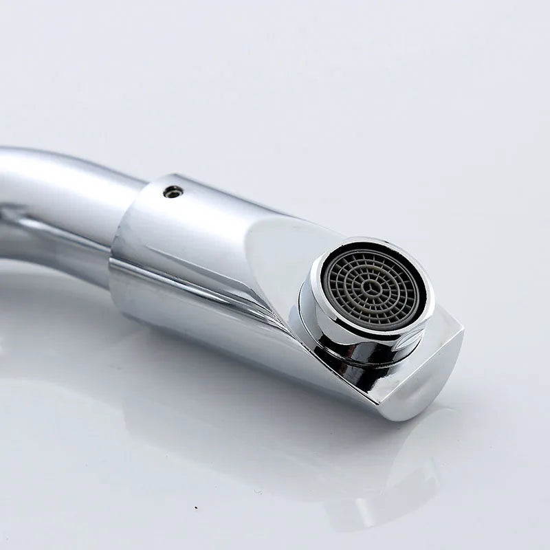 360 Rotation Bathroom Basin Faucet Silver Faucet Brass