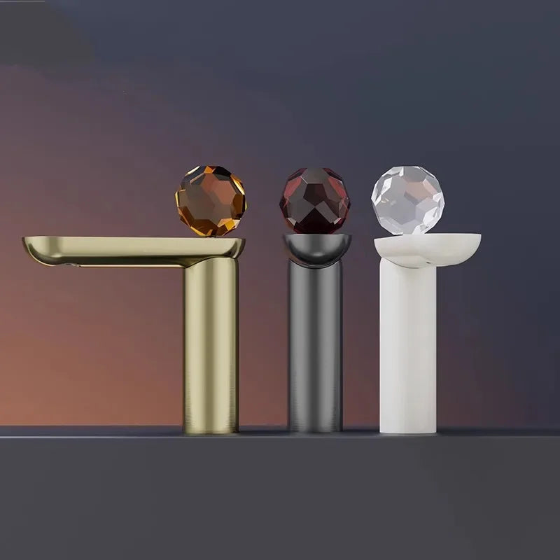 Gray Basin Faucet Brass Sink Mixer Tap &