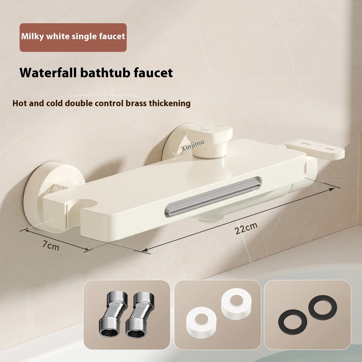 Cream Style Solid Brass Wall Mounted Bathtub Faucet