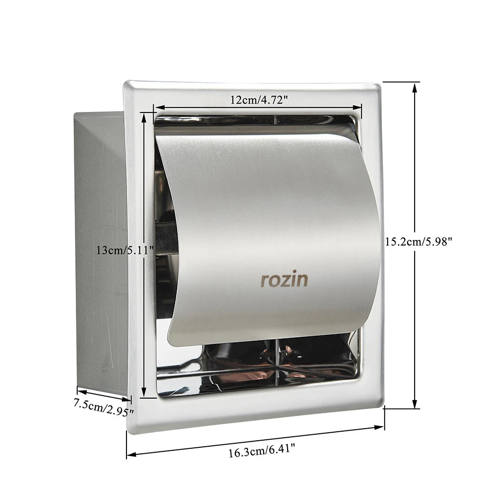 Rozin Waterproof Toilet Paper Holder Stainless Steel Wall
