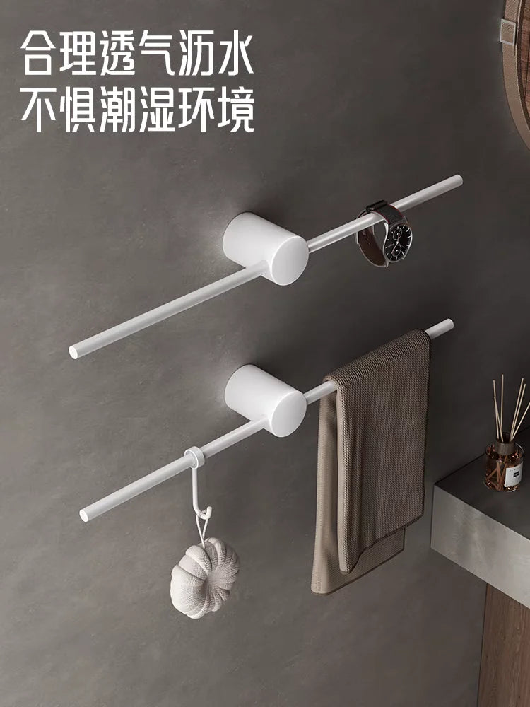 Bathroom Towel Rack Brass Wall-Mounted Toilet Space White