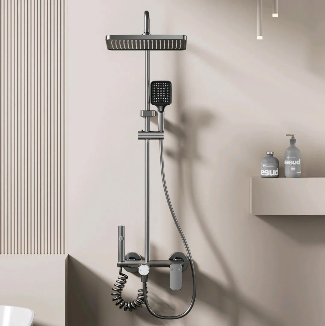 Bathroom Shower System Cold Water Rotary Knob Pressurize