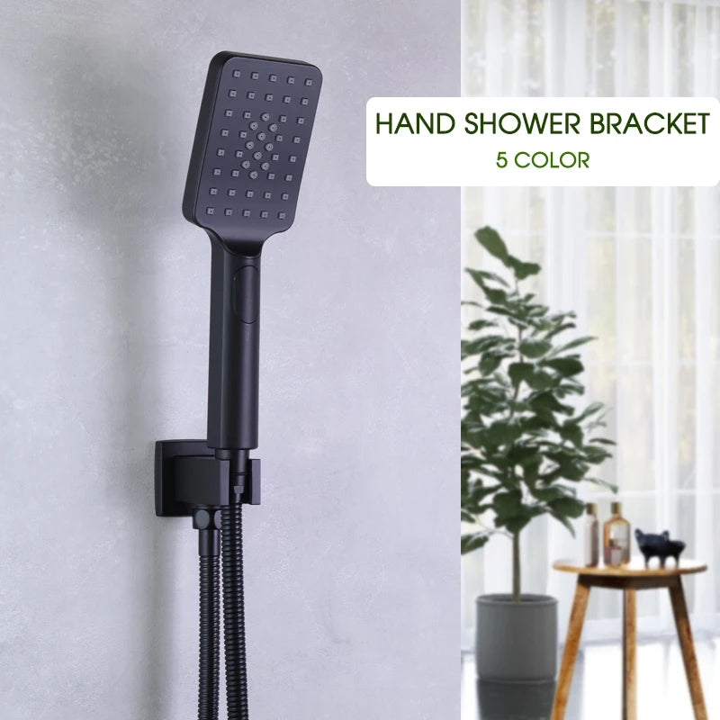 Square Hand Shower Bracket Brass Body Angel Adjustable