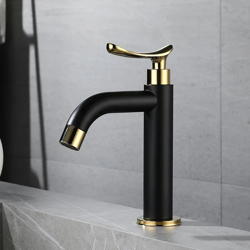 Black Gold Basin Sink Faucet Bath Faucets Cold